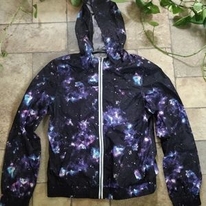 Galaxy Zip Up Light Weight Windbreaker Hoody
